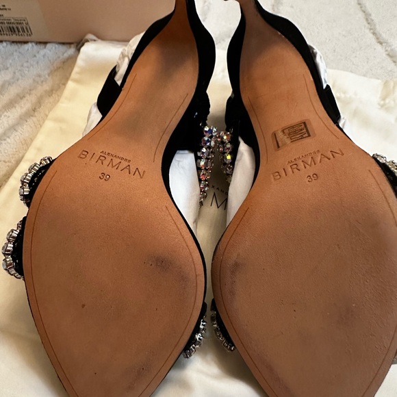 Alexandre Birman 39 Alanis Embellished Suede Slingback Sandals - Picture 9 of 15